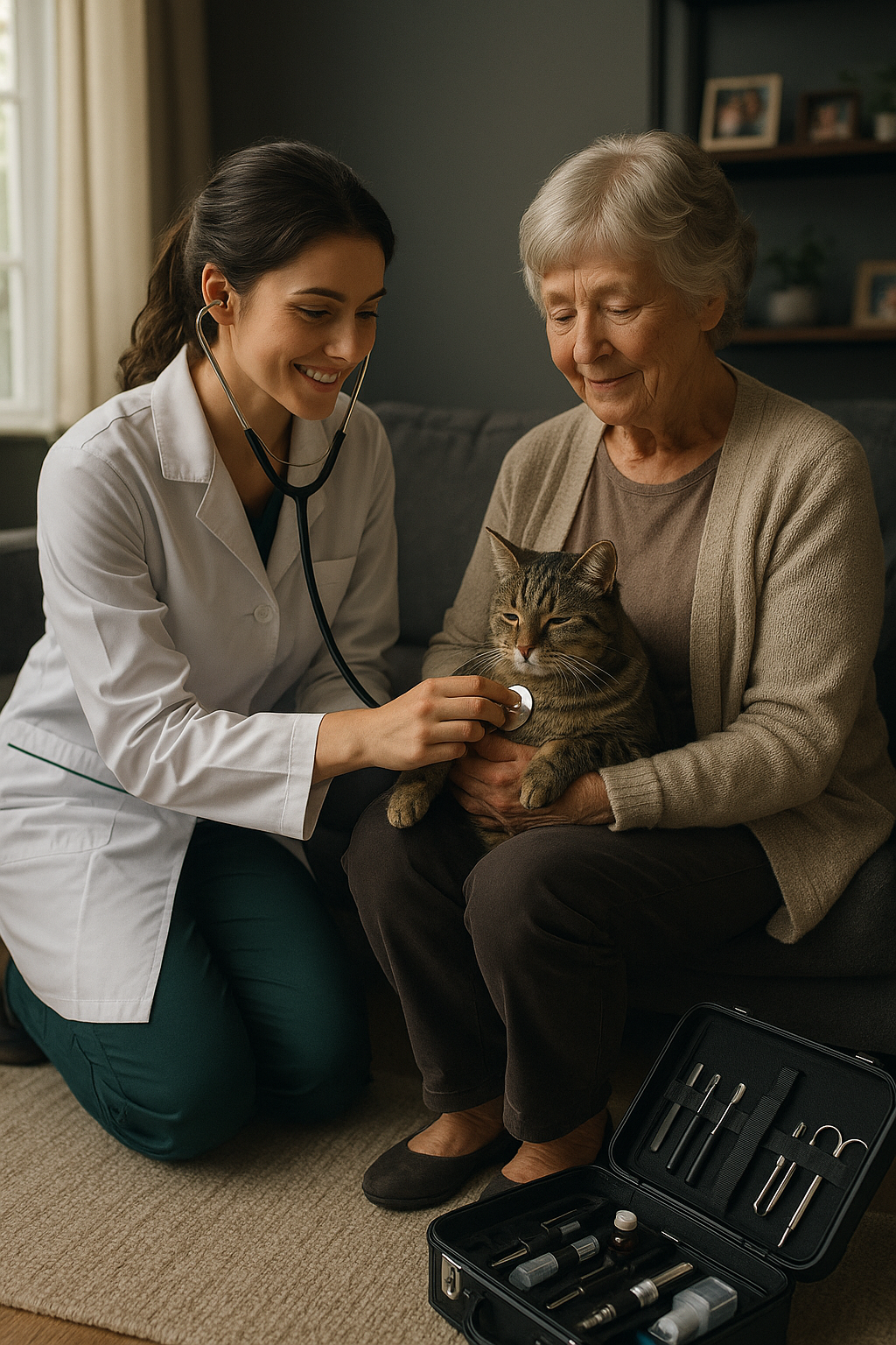 Pet sendo atendido em casa